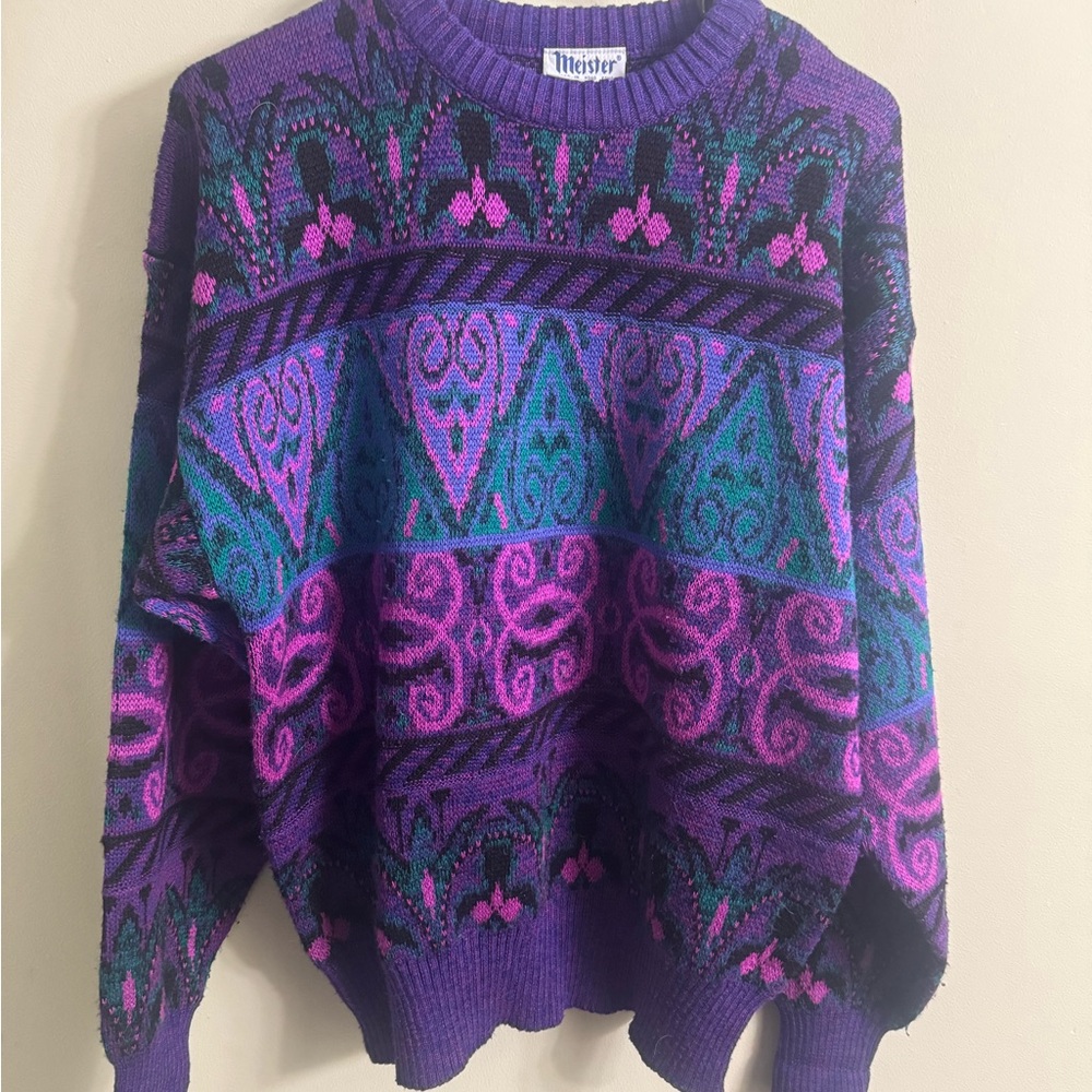 Women's Purple Patterned Sweater